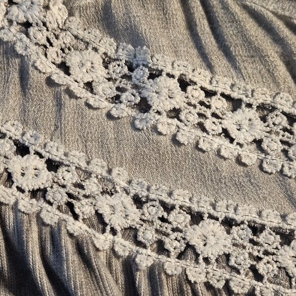 POL Womens Tank Top Silver Grey M Artisanal Core Boho Chic Romantic Core - Picture 6 of 14